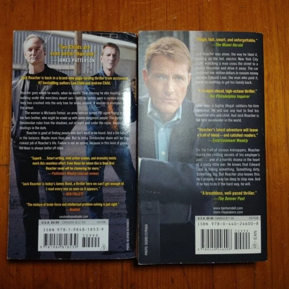 Pair Of 2 Lee Child Books Jack Reacher‎ Series better off Dead / The Hard Way